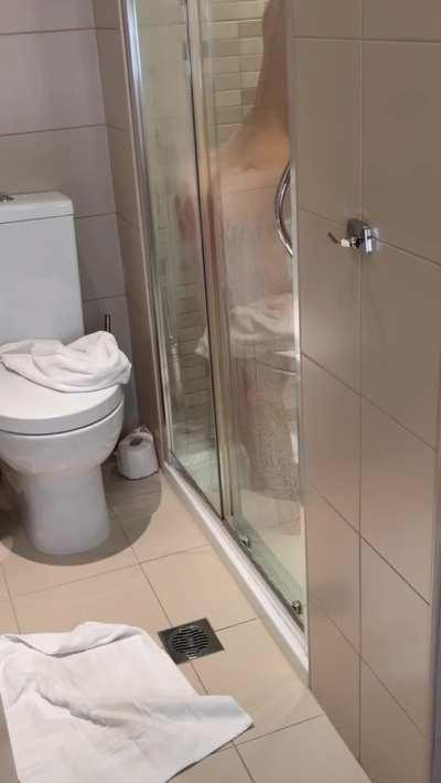 Caught in the shower cheating with the dildo