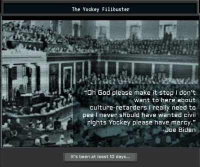 My first custom super event-- the Yockey Filibuster