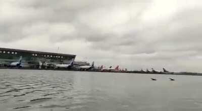 Kolkata Airport Flooding after Cyclone Amphan, 21-May-2020