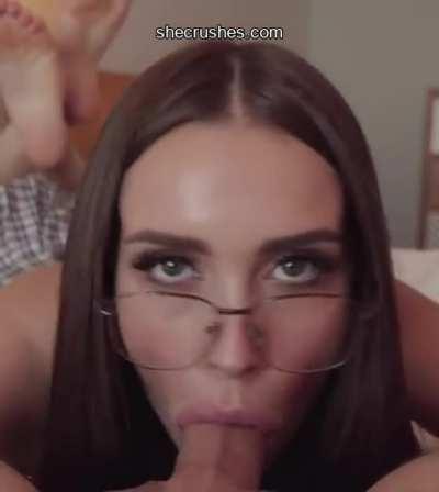 Pornstar Blowjob with Glasses