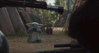 Baby Yoda drinking - loop