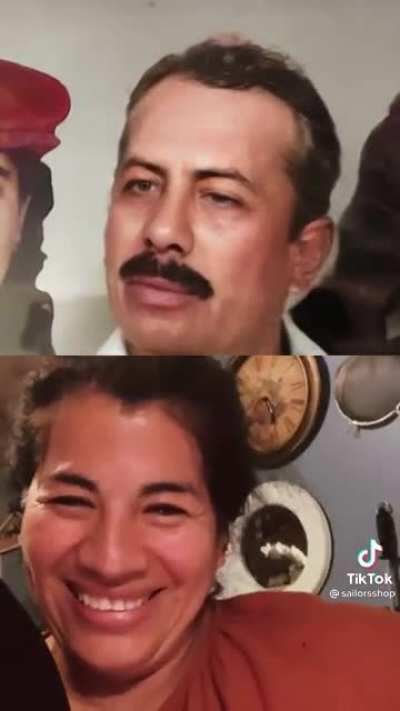 Showing mom a edited live photo of her father.