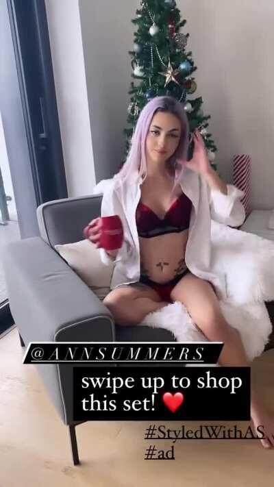 More in red lingerie