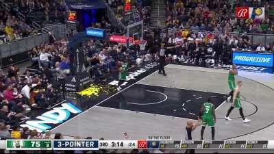 [Highlight] Haliburton hits the three to cut into Boston's lead.