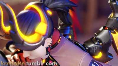 Devil Mercy getting a facial (Kreisake)