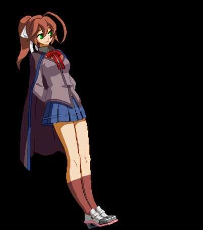 Monika in a cape: Something I never knew I needed (original by Me_X_Celica on twitter)