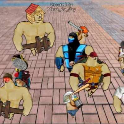 Animation Cheems doge croud