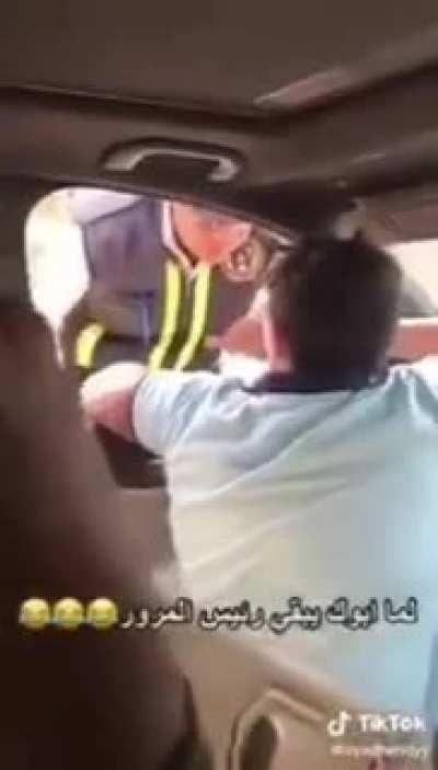 An underage being stopped for driving without a licence