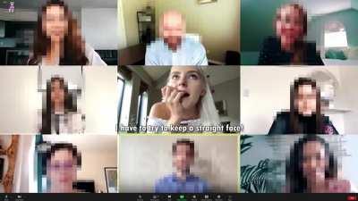 Stepsister bored zoom meeting