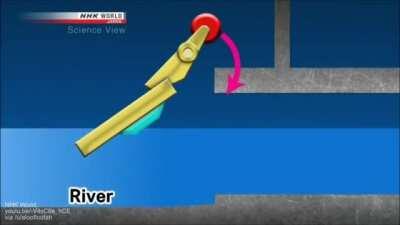 How automatic floodgates that don't use electric power source work