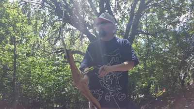 Was a hot day recently, so I put some of my drip on and did a bit of backyard archery practise