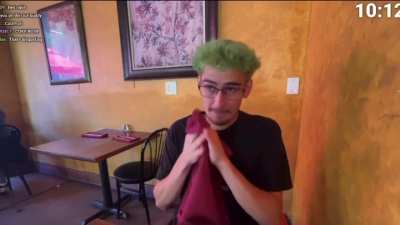 Unbearable Russian alcoholic blows snot all over reusable napkins then refuses to tip 