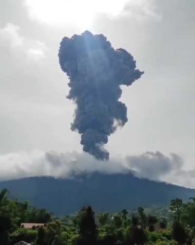 Mount Marapi, West Sumatra, Indonesia - 14 May 2025 - Eruption sent plumes into the sky