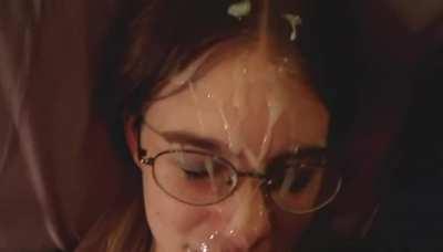 Cumshot Facial Glasses Porn GIF by desdemo