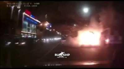 Another view of the bus explosion in Voronezh (8/12/2021)
