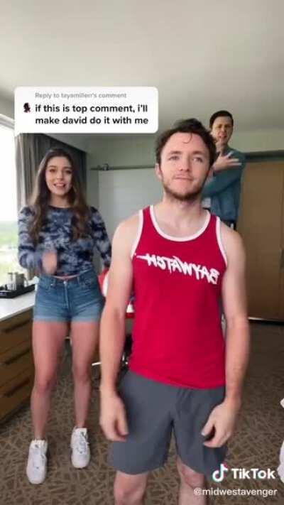 I love how happy she is that David is doing it 😂