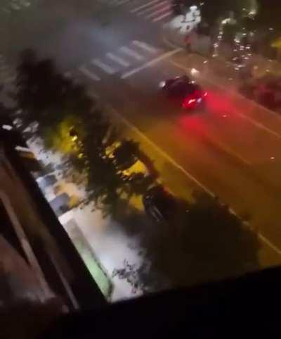 Shooting fireworks at bystanders on the Fourth of July…