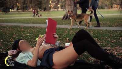 I got so turned on flashing my pussy to strangers in the park! [F]