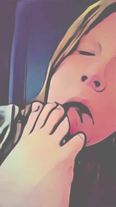 Sucking my toes again! ❤️ with an artsy twist