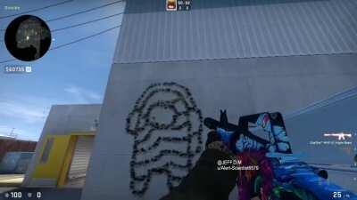 Hello! I just want to share Pewdiepie Among Us Fanarts that I did in CSGO.