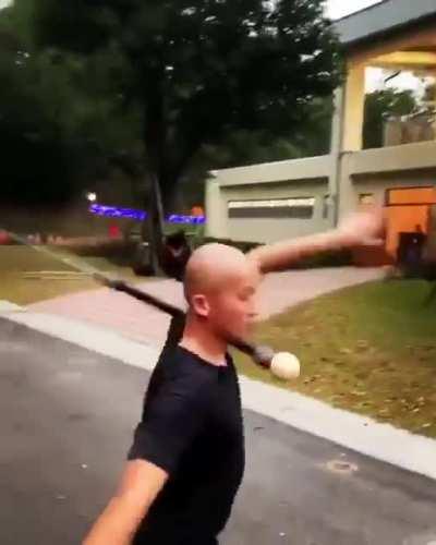 Contact staff is a type of object manipulation that evolved from contact juggling and traditional staff. [Credit: u/Defluvium]