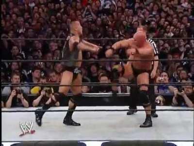 My favorite of all The Rock's sells to the Stunner. Dude almost flipped himself out the ring 🤣