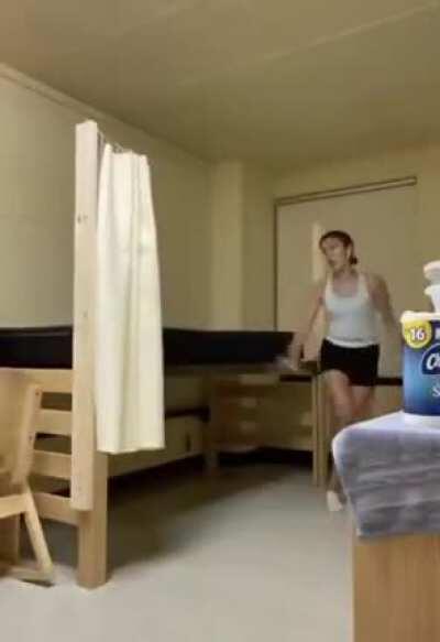 Practicing ballet near your bed frame