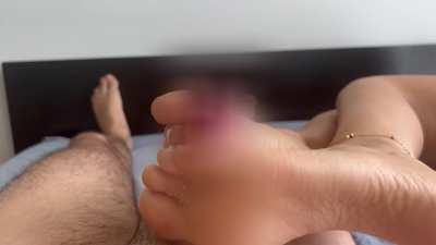 Yes hubby, he will make me cum much more than you do... We fucked 8 times last night and when I get home you're gonna lick and suck my feet and I might let you cum