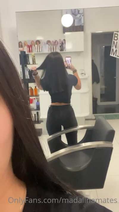 Madalina Showing Her Hair After the Cut