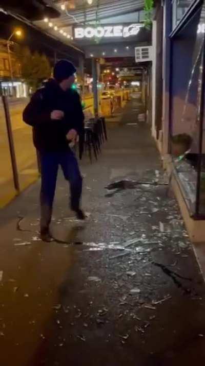 Smashing out scooter tricks