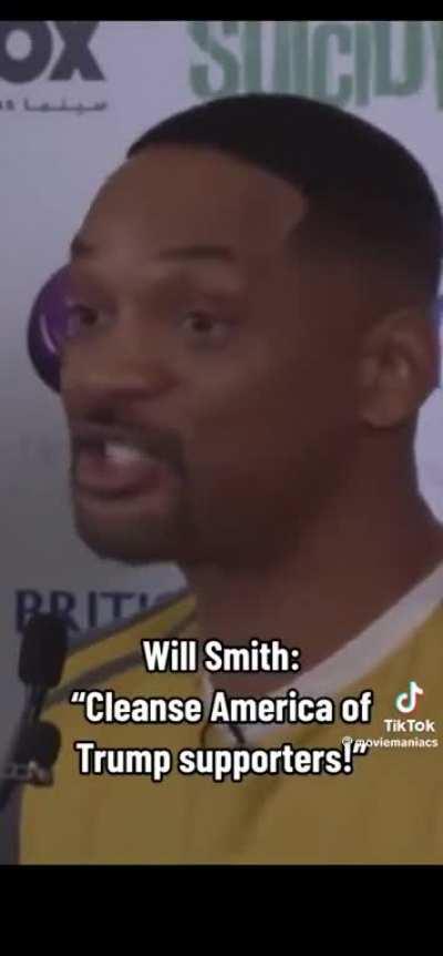 Will Smith wants to cancel all Trump Supporters…but I think it’s best we cancel this Communist Pig.