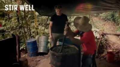 Gordon Ramsay exploring new recipies to cook.