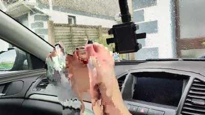 Just being a weirdo in the car 