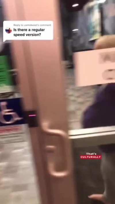 Flashing your friend as she exits an elevator