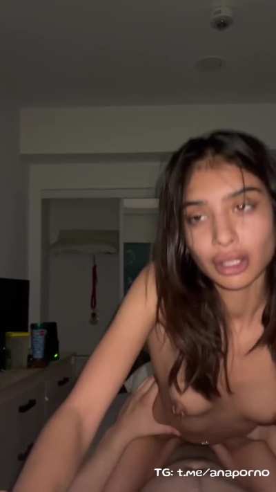 Brown asian getting her first white cock in college