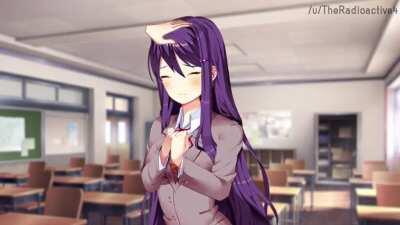 Yuri gets scared by an animated floating magic hand.