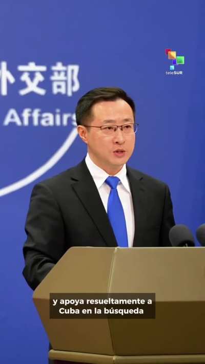teleSUR TV: Chinese government spokesperson Lin Jian demanded that #US immediately lift the blockade and sanctions imposed on #Cuba for more than 60 years, describing them as illegal and responsible for the profound suffering of the Cuban people