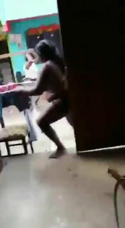 Neighbor's naked fight