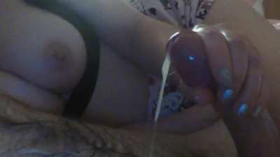 Edging his cut cock till he exploded like a volcano