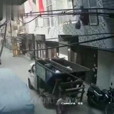 Throwing garbage directly from the window