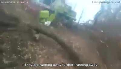 Part 2 of the other video, the Russian fight off the rest of the Ukrainian attack on their positions in kremminya. Bodies from the last video can be seen in the end.