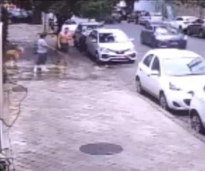 To clean a sidewalk…