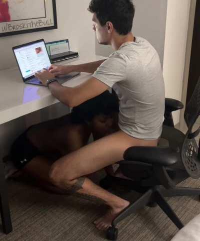 Keeping herself occupied while I answer my messages