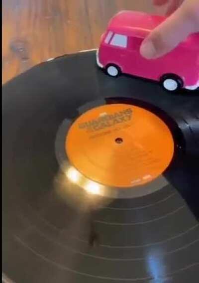 Little pink minivan record player