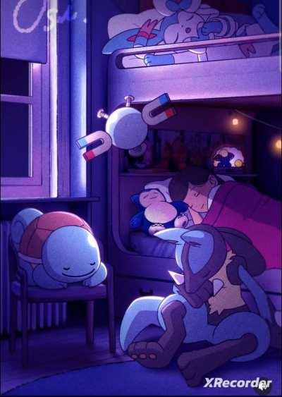 A relaxing night with pokemon