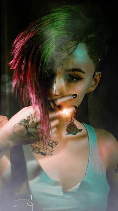 Added some smoke to a picture I took of Judy with the Photomode