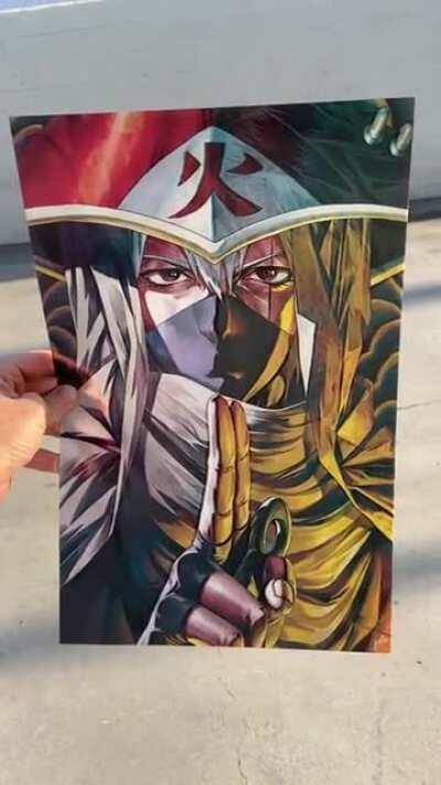 Kakashi (Anbu, Sensei, Hokage) 3D Triple Lenticular Fan Artwork I created