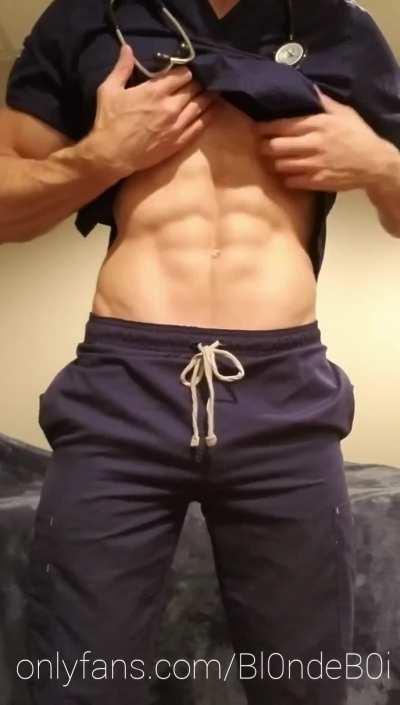 Coming home after a long day at the hospital