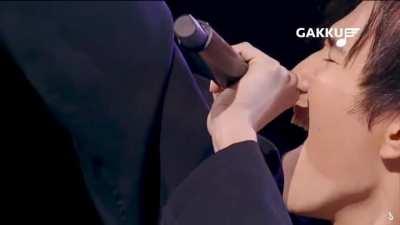 Singer Dimash Kudaibergen, during a live performance, hits a note so high it's not even on the piano.