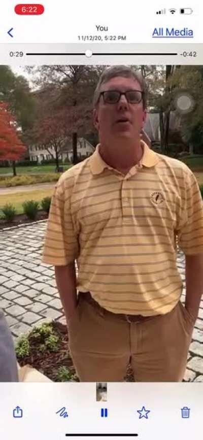 Had to delete original due to harassment because I originally posted in the wrong sub: This happened in an extremely affluent area of Charlotte NC. I don’t know anyone in the video.
